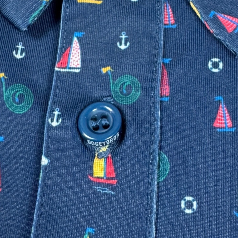 Bogey Bros Golf Co Polo Shirt Nautical Sailboat Print Navy Mens 3XL XXXL - Picture 7 of 9
